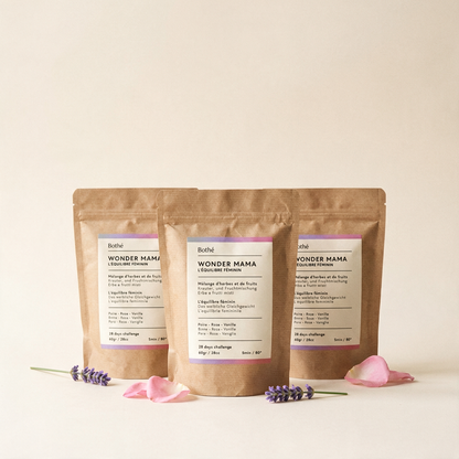 Tre bustine Bothé WONDER MAMA, cura di 3 mesi, con rametti di lavanda e petali di rosa