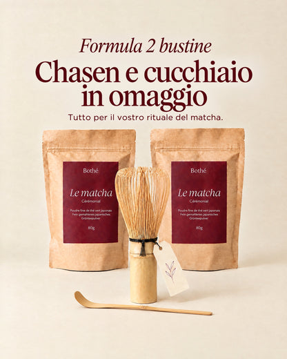 Matcha Bothé – formula 2 bustine con chasen e cucchiaio in omaggio (lang:it)
